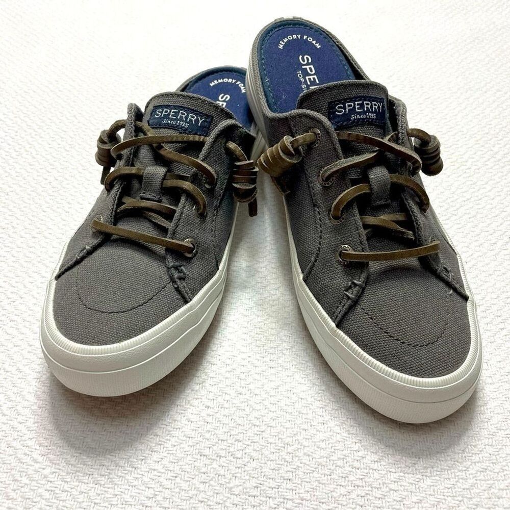 Sperry Crest Vibe Mule Memory Foam Top-Sider Sneaker Slip On Gray Women’s Size 6